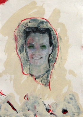 Tag portraits VIII mixed media on khadi paper 43x30,5 cm 2019